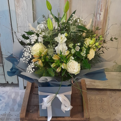 Classic Ivory Tied - A classic Ivory hand tied bouquet.
