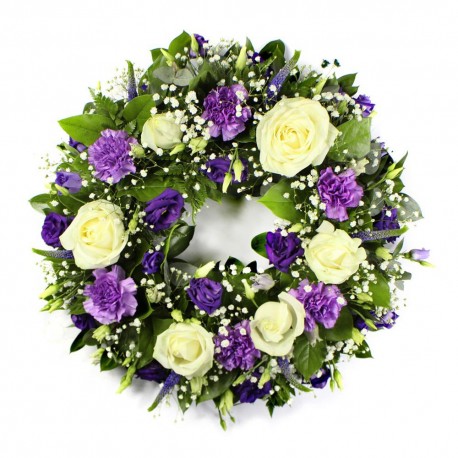 Purple and White Wreath