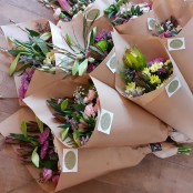 Flowers in kraft paper